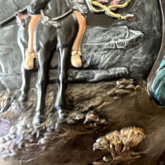 Vintage Native American Folk  Art Hand Painted Provincial Mold Ceramic‎ Decanter - Picture 13 of 14